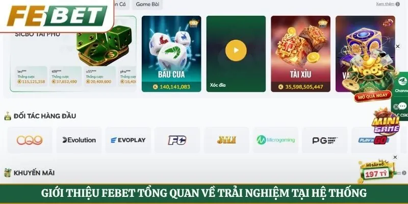 Giới thiệu FEBET tổng quan về trải nghiệm tại hệ thống